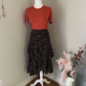 Wild Fable High Low Floral Midi Skirt